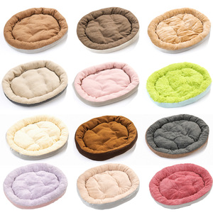 겨울 클리어런스 따뜻한 색상 매칭 애완동물 집 고양이 집 플러시 PP 코튼 원형 강아지 침대 애완동물 둥지 - Product Image 6