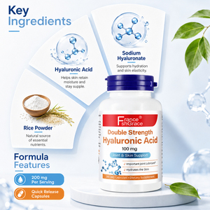 Acide hyaluronique premium 100 mg avec capsules de L-proline, complément important pour la lubrification des articulations pour adultes, capsules d'acide hyaluronique - Product Image 4