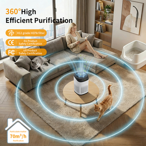 Air Purifier for Home Desktop Use With Auto Mode,<b>Timer</b> Child <b>Lock</b> Filter Reset Function H12 Indoor Office Room Air Purifier for - Product Image 2