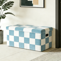 Nouvelle Arrivée 2026 : Ottoman de Rangement Pliable en Velours avec Coffre de Rangement pour Salon, Chambre et Canapé-Lit