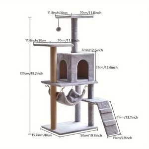 TEMU Best-seller Table à jouets pour chat <span class=keywords><strong>Lit</strong></span> pour chat stable moyen griffoir planche à gratter intégrée <span class=keywords><strong>étagère</strong></span> Sisal chat jouets à mâcher animaux de compagnie - Product Image 3