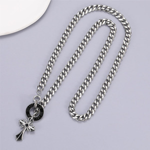 Collana con catena a maglia maschile in acciaio inossidabile all'ingrosso personalizzata ciondolo croce <span class=keywords><strong>accessori</strong></span> per gioielli Vintage italiani da uomo - Product Image 5