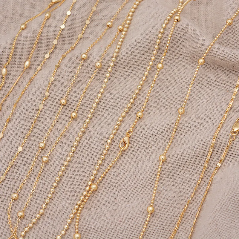 45cm Dubai India Gold Color Ethnic Necklace Chain for Men/Women Party Gifts Jewelry Necklace Eritrea Israel Chunky Luck Chain