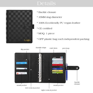 <span class=keywords><strong>Agenda</strong></span> Hongbo, éxito de ventas, con cubierta de cuero A5 con patrón a cuadros de 9 colores, <span class=keywords><strong>anillas</strong></span> metálicas plateadas (6 <span class=keywords><strong>anillas</strong></span>), para hojas sueltas. - Product Image 5