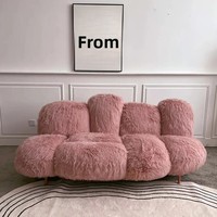 Canapé rose en peluche au design moderne pour chambre modèle Appartement une option de luxe léger avec des caractéristiques