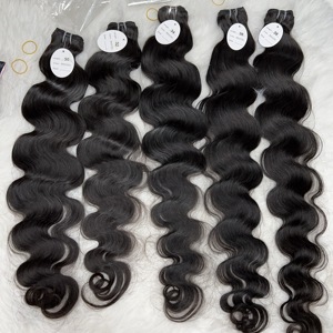 Capelli umani grezzi vergini della trama non grovigli nessun groviglio, nessun fascio di capelli umani indiani - Product Image 5