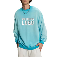 Sweat-shirt pour homme à col rond décontracté et délavé, logo personnalisé, 430g, couleur délavée, sweat-shirts à capuche pour homme