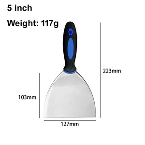 <span class=keywords><strong>Couteau</strong></span> à joint pour cloisons sèches en acier inoxydable à poignée souple de 5 pouces, qualité professionnelle, finition confortable, outil manuel pour plaques de plâtre, gyproc, plâtre - Product Image 1