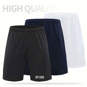 Shorts de sport décontractés pour hommes, séchage rapide, respirants, anti-plis, taille élastique, couleur unie, 100 % polyester, avec logo personnalisé - Product Image 1