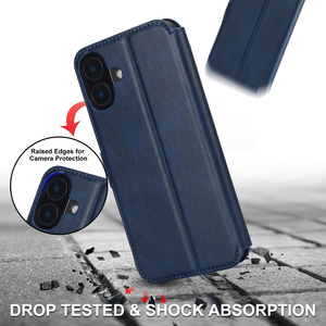 Étui de <span class=keywords><strong>téléphone</strong></span> à rabat en cuir PU magnétique avec porte-cartes et <span class=keywords><strong>protection</strong></span> intégrale 360° pour iPhone 17/16/15/14/13/12 antichoc - Product Image 6