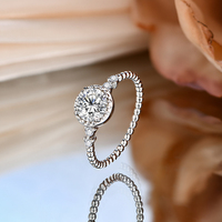 Bague de fiançailles en moissanite de luxe personnalisée, couleur D, VVS1, 1 carat, argent sterling 925, or pur, diamant