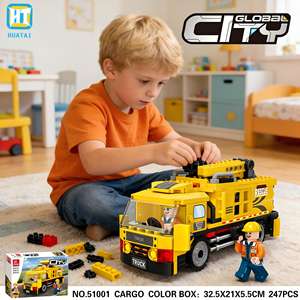 Juego de Bloques de Construcción de Plástico de Ingeniería de 247 Piezas, Escala 1:32, Serie Ciudad, Juguetes de Camiones para Niños de 5 a 7 Años - Product Image 2