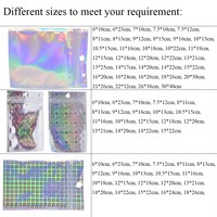 Bolsas de Plástico Holográficas con Cierre de Cremallera, Reutilizables, Impermeables, para Almacenamiento, con Orificio para Colgar