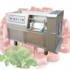 Rvs Automatische Commerciële Vlees Verwerking Apparatuur Elektrische Grote Blokjes Verse Vlees Snijmachine Machine