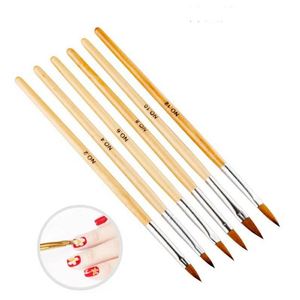 Ensemble de pinceaux à ongles en gel épais avec manche en bois rouge, étiquette privée, pinceaux fins pour la peinture, pour manucure professionnelle - Product Image 1