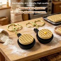 Porte-clés créatif anti-stress en forme de crêpe imprimé en 3D, jouet sensoriel à presser, vente en gros