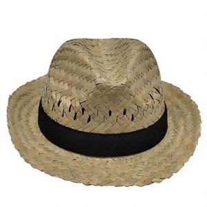 Wholesale Eco2go Vietnam Natural Grass 2026 Unisex Wide Brim Panama <b>Straw</b> Sun <b>Hat</b> Hand Embroidery Wind Lanyard Character Style - Product Image 1