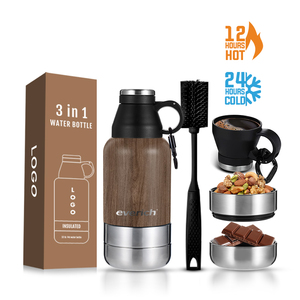 Botol air baja tahan karat 3 in 1 32 oz baru botol air anjing fungsional botol air anjing dengan mangkuk air dan makanan yang dapat dilepas - Product Image 4