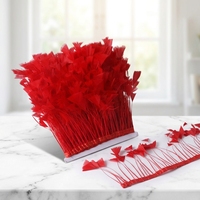 Ruban de plumes de dinde teintes en gros, franges de plumes pour robe de danse, accessoires vestimentaires, décoration, artisanat de fête