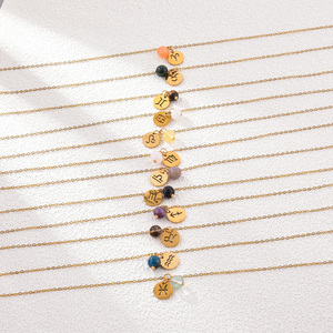 สร้อยคอสแตนเลส12ราศีสำหรับผู้หญิงขายดีจี้ทำนายดวงชะตา12แบบ - Product Image 3