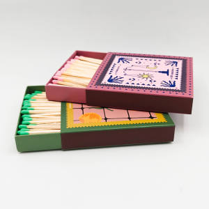 Candele in legno rosa con scatole di fiammiferi di sicurezza personalizzate per la stampa personalizzata del Logo - Product Image 5