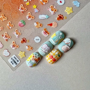 Autocollant d'ongles pour nail <span class=keywords><strong>art</strong></span> tomoni, étiquette ours mignon, 5d, pour salon de beauté, vente en gros, pièces - Product Image 4