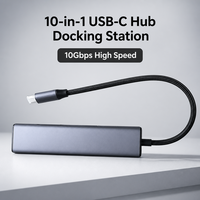 Docking Station Multiport USB C Hub Kecepatan Tinggi 10Gbps dengan 4K 60Hz PD 100W untuk MacBook Pro Air iPad Pro