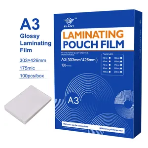 Elany Film Laminasi A3 (303Mm X 426Mm), Dua Film Kepala Unilateral Tebal 175 Mikron Tidak Mudah Jatuh dan Terpisah