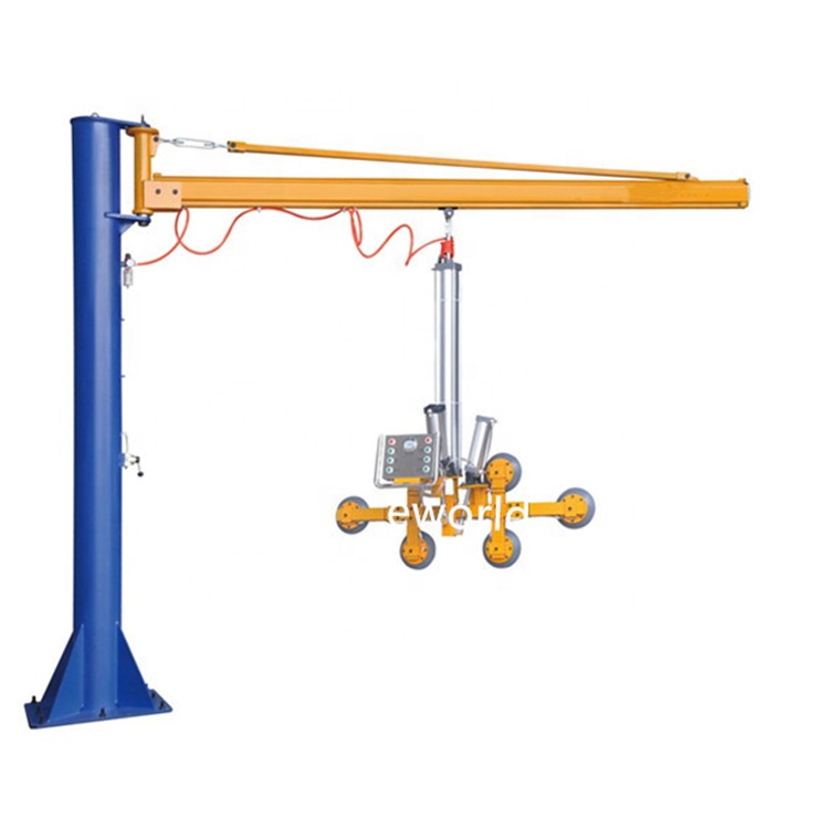 Cantilever crane lifter 400KG vacuum glass lifter on vertical washing edging insulating machine good glass lifting equipment