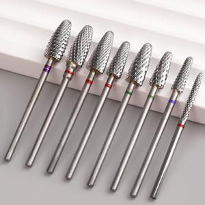Jeu professionnel de 5 embouts coniques en carbure de tungstène de 3/32 po pour ponceuse à ongles, pour l'élimination rapide de l'acrylique et du gel, outils de manucure russe - Product Image 1