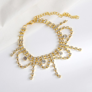 Sexy mujer verano playa <span class=keywords><strong>Flash</strong></span> diamante múltiples capas borla pulsera de tobillo - Product Image 6