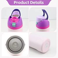 Bouteille d'eau isotherme légère et portable en acier inoxydable avec double embout de boisson pour étudiants, école et sport