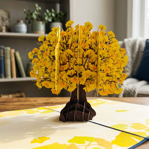 3D Ginkgo Tree <b>Pop</b> <b>Up</b> Greeting <b>Card</b> Handmade Paper Art Wholesale Autumn Tree <b>Card</b> Manufacturer - Product Image 6