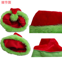 Chapeau de Noël Vert Fluorescent 2026 – Nouvelle Décoration Créative à Bords Effilochés pour Fêtes et Célébrations de Noël
