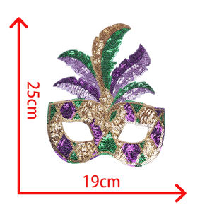 Maschera Grande con Coda di Fenice in Perline per Mardi Gras con Design Personalizzabile per Vestiti e Borse Applicazione a Caldo - Product Image 4