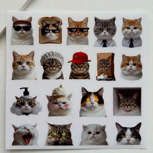 Paquete de Pegatinas de Gatos Adorables, Calcomanías Decorativas para Laptop y Teléfono, Colección para Amantes de los Gatos - Product Image 1