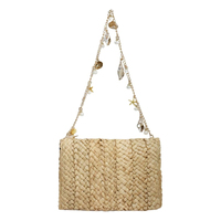 Sac à main en paille tissée avec perles pour femmes, style décontracté, classique, été, plage, soirée, mariage, sac à main, style épaule