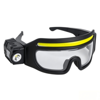 Lunettes LED, lampe frontale rechargeable COB, lumière de travail, détecteur de mouvement, phare, lampe d'avertissement rouge et bleue pour la réparation et l'inspection