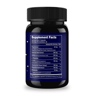 Capsules d'aide au sommeil naturelles de qualité supérieure pour adultes, relaxation profonde, mélatonine, 5HTP, L-théanine, supplément de magnésium - Product Image 5