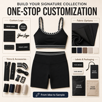 Ensemble de vêtements de sport personnalisés de qualité supérieure avec logo, tenue de sport respirante à rayures pour femmes, soutien-gorge de yoga et leggings, vêtements de sport personnalisés avec logo
