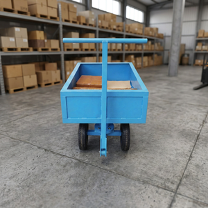 Blue Steel Hand Cart Utility <b>Trolley</b> Two Wheel Cargo Carrier for Warehouse Factory Moving - Product Image 3