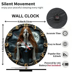 Round Wooden Wall <b>Clock</b> 25Cm <b>Silent</b> Movement Home Interior Decor <b>Clock</b> - Product Image 3