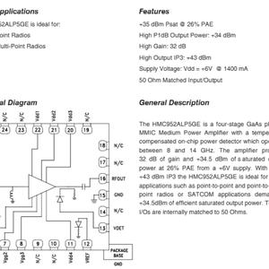 Composant électronique HMC952ALP5GE, puce IC neuve et originale, GaAs PHEMT MMIC, amplificateur de puissance 2 Watts, HMC952ALP5GE - Product Image 6