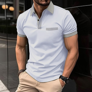 Personalizzato da uomo a righe a maniche corte in poliestere Golf per <span class=keywords><strong>Polo</strong></span> tinta unita uniforme con risvolto alla moda personalizzabile per <span class=keywords><strong>Polo</strong></span> - Product Image 4