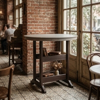 Table de bar ronde moderne pliable toutes saisons, bicolore, en PEHD, haute résistance, pour bistrot, terrasse, pub, café