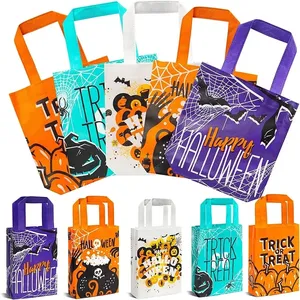 Halloween Tote Bags Non-Woven Halloween Candy Colorful Bags For Trick Or Treat Party Favors Festival Supply Totes