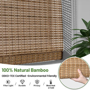 Sinsbest No Drill Sin herramientas Bambú Roman Shades, Oscurecimiento de la habitación Natural Inalámbrico, Protección UV Fácil de instalar Dormitorio <span class=keywords><strong>Cocina</strong></span> - Product Image 3