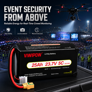 Batterie Lipo VIWIPOW pour drones de sécurité/UAV, haute densité énergétique, semi-solide, personnalisée, 25Ah 6S 23.7V 5C - Product Image 2