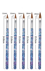 Ensemble de 5 pinceaux à ongles en nylon acrylique, poils doux, stylo de peinture pour manucure acrylique - Product Image 5