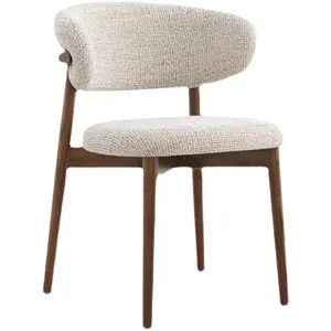 Modern simple solid wood dining chair Nordic light luxury designer cloth chair living room back chair family dining room book ch